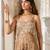 Brown embroidered jacquard jumpsuit