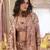 Brown printed jacquard jacket set