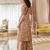 Brown embroidered jacquard kurta set