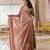 Brown embroidered jacquard kurta set