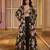 Black printed silk jacket set