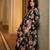 Black printed silk jacket set