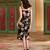 Black printed velvet dress