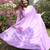 Faux blooming purple kali cut suit with sequins thread embroidery, stitched pants & dupatta set