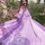Faux blooming purple kali cut suit with sequins thread embroidery, stitched pants & dupatta set