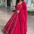 Dark pink faux blooming kali cut suit with heavy sequins thread embroidery, full stitched pant & dupatta set