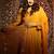 Faux blooming mustard yellow kali cut suit with sequins thread embroidery, stitched pants & dupatta set