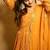 Faux blooming mustard yellow kali cut suit with sequins thread embroidery, stitched pants & dupatta set