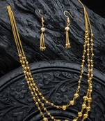 Antique gold plated 3 layered mala set