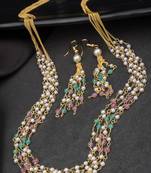 Antique 5 layered multicolored pearl mala set