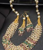 Antique 14 layered multicolored pearl mala set