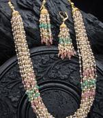 Antique 16 layered multicolored pearl mala set