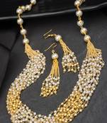 Antique 14 layered gold & pearl mala set