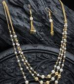 Antique 3 layered pearl & gold mala set