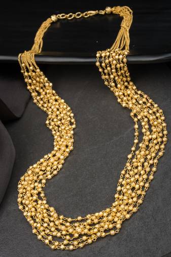 Antique 8 layered golden pearl mala