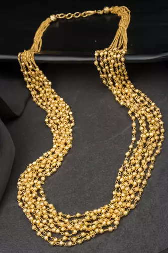 Antique 8 layered golden pearl mala