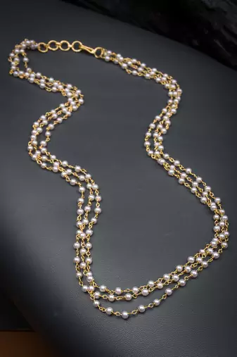 Antique 3 layered pearl mala