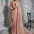 Peach silk embroidered wedding wear saree