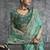 turquisesilk embroidered wedding wear saree