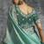 turquisesilk embroidered wedding wear saree