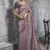 Lavender silk embroidered wedding wear saree