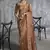 brown embroidered wedding wear saree