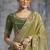 Mehndi  silk embroidered wedding wear saree