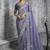 Lavender silk embroidered wedding wear saree