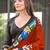 red soft cotton printed fancy saree with blouse