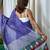 purple soft mulmul cotton printed fancy saree with blouse