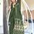 dark green soft cotton printed fancy saree with blouse