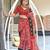 maroon soft cotton printed fancy saree with blouse