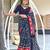 blue soft cotton printed fancy saree with blouse