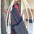 blue soft cotton printed fancy saree with blouse