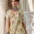 Ivory floral printed chiffon saree