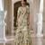 Ivory floral printed chiffon saree