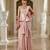 Pink embroidered georgette saree
