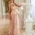 Pink embroidered georgette saree