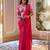 Pink embroidered chiffon saree