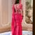 Pink embroidered chiffon saree