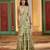Green floral printed chiffon saree