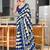 blue soft cotton printed fancy saree with blouse