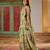Green floral printed chiffon saree