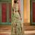 Green floral printed chiffon saree