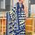 blue soft cotton printed fancy saree with blouse