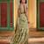 Green floral printed chiffon saree