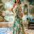 Ivory floral printed georgette saree