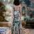 Ivory floral printed georgette saree