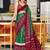 green soft cotton printed fancy saree with blouse