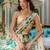 Ivory floral printed georgette saree